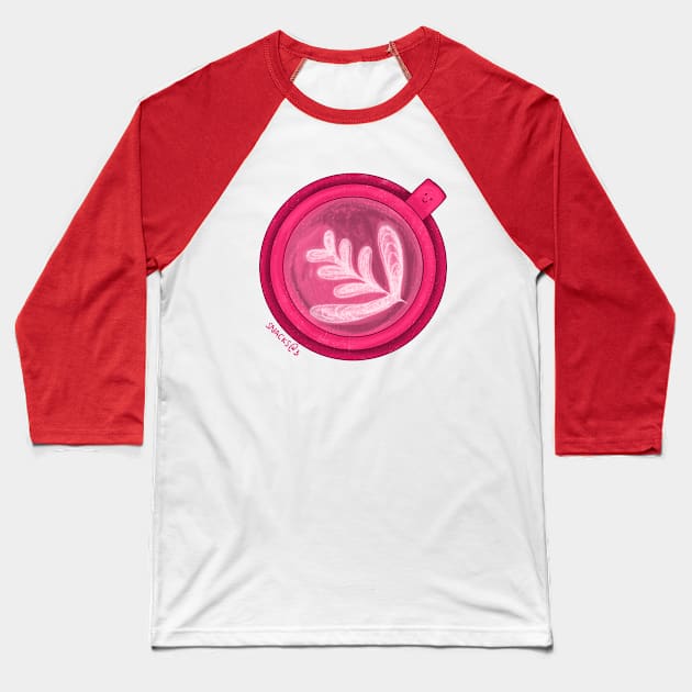 Coffee Latte in PINK Baseball T-Shirt by Snacks At 3